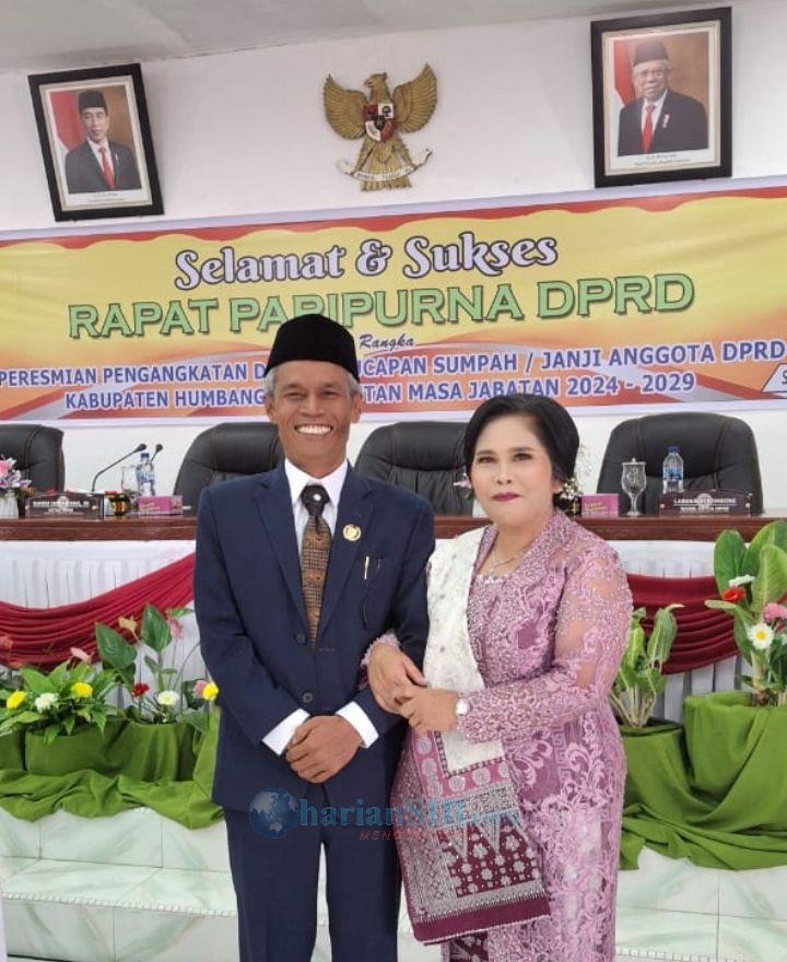 Kembali Cetak Sejarah, Pasutri Marsono Simamora - Normauli Simarmata Dilantik Bersamaan jadi Anggota DPRD Humbahas Periode 2024 - 2029