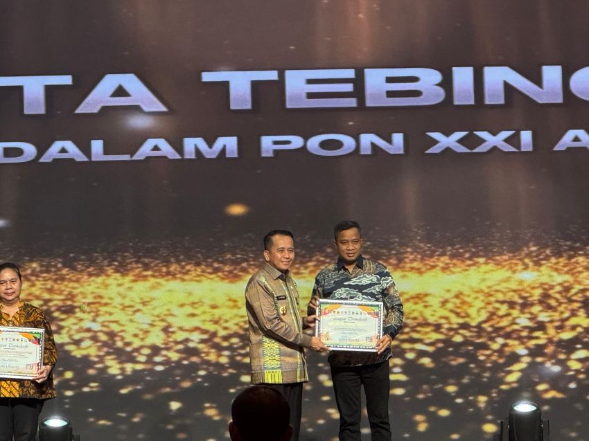 Pj Wali Kota Tebingtinggi Terima Penghargaan dari Pj Gubernur Sumut atas Sukses Gelar Balap Sepeda PON XXI