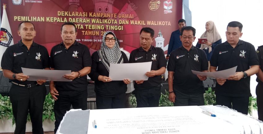 Paslon Wali Kota dan Wakil Wali Kota Tebingtinggi Siap Kampanye Damai