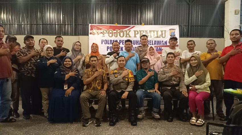 Polsek Medan Labuhan Gelar Kegiatan Pojok Pemilu di Marelan