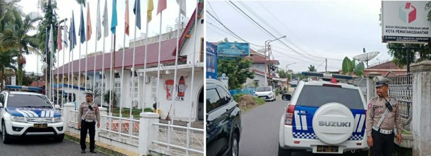 Kantor KPU dan Bawaslu Sasaran Patroli Satlantas Polres Pematangsiantar
