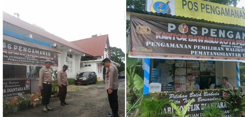 Optimalkan Pengamanan, Polres Pematangsiantar Siaga 1x24 Jam di Kantor KPU dan Bawaslu
