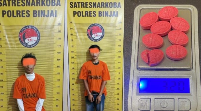 Satnarkoba Polres Binjai Tangkap Dua Pengedar Pil Ekstasi