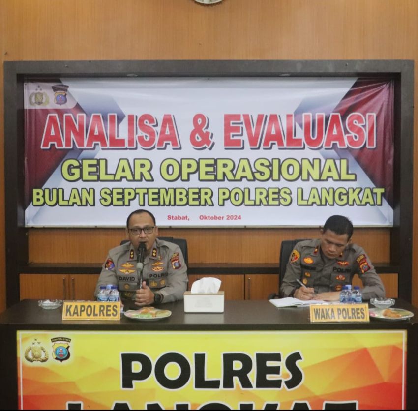 Kapolres Langkat Pimpin Anev Gelar Operasional Periode September 2024