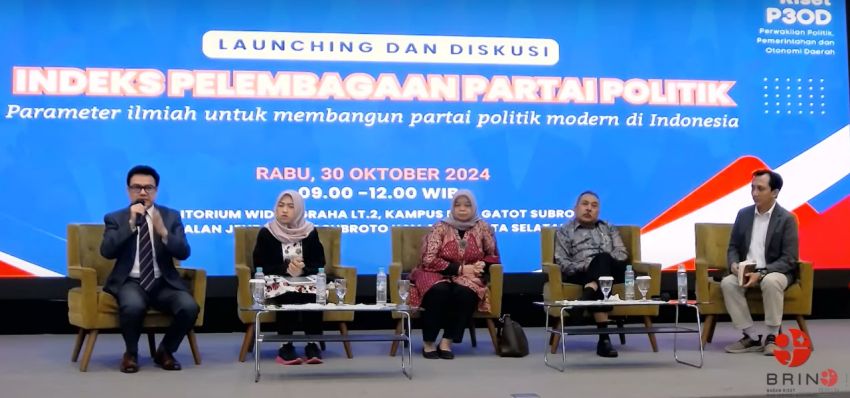 BRIN Luncurkan Indeks Pelembagaan Partai Politik Pertama di Indonesia