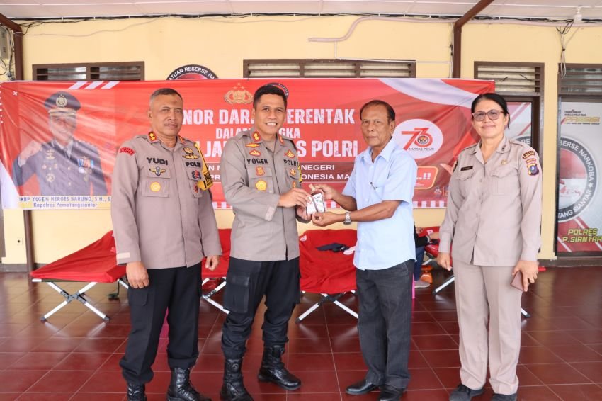 HUT ke-73 Humas Polri, Polres Pematangsiantar Gelar Bakti Kesehatan Donor Darah