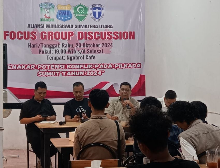 Aliansi Mahasiswa Sumut Gelar FGD Bahas Potensi Konflik Pilkada 2024