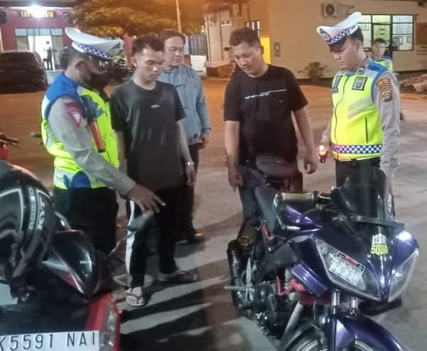 Polsek Tebingtinggi Amankan Dua Sepedamotor Berknalpot Brong