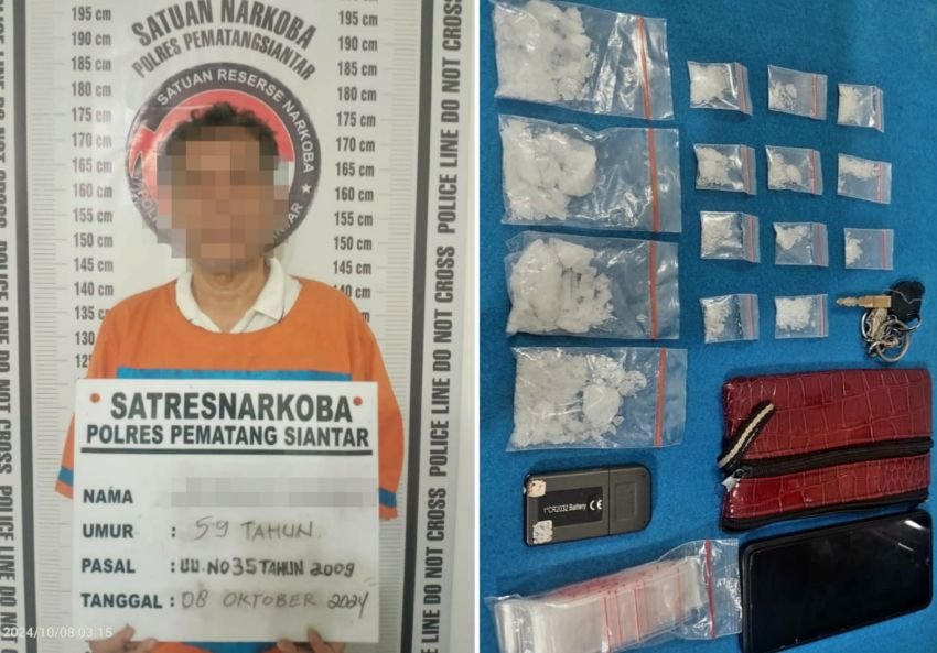 Residivis Narkotika Ditangkap di Pematangsiantar, Sabu 51,84 Gram Disita