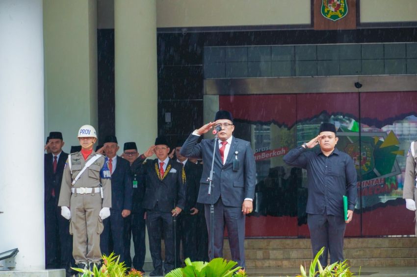 Plt Wali Kota Pimpin Upacara Peringatan Hari Kesaktian Pancasila di Balai Kota Medan