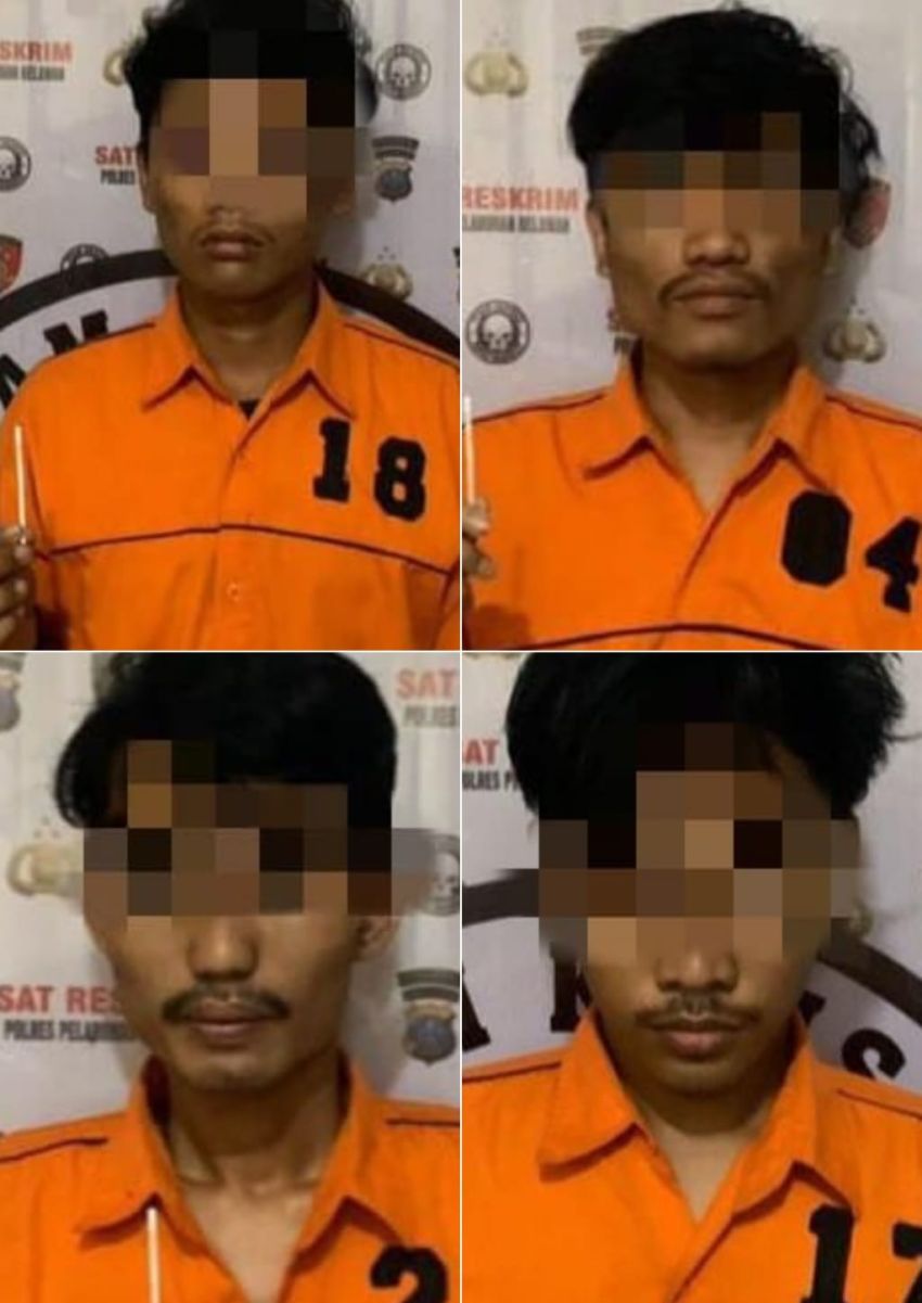 Mengonsumsi Sabu dan Bawa Sajam, 4 Pria di Marelan Ditangkap Polisi
