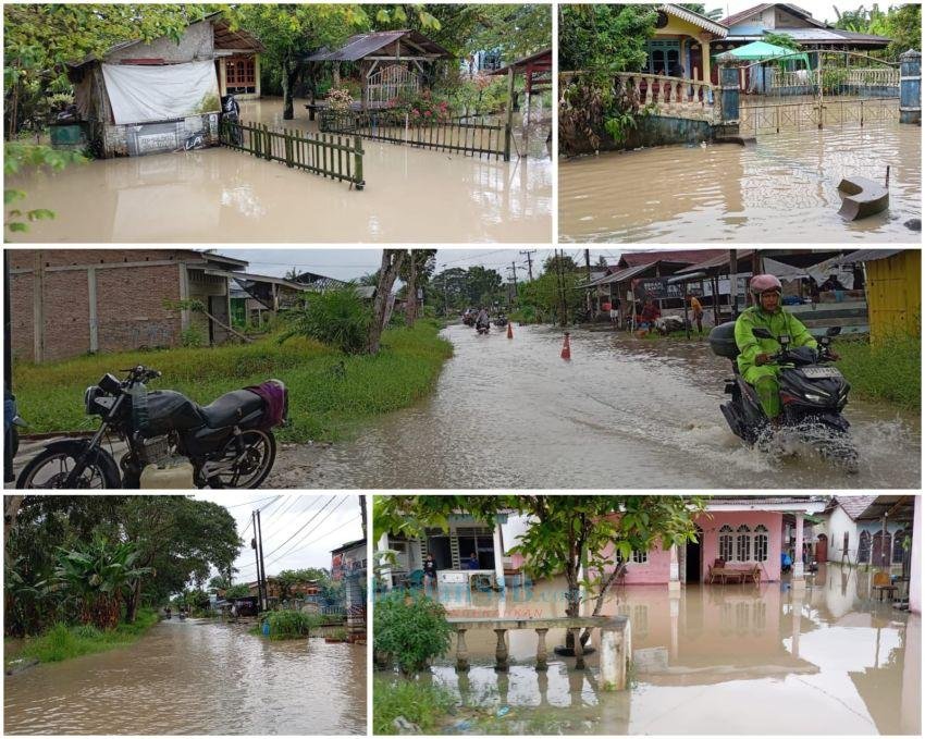 Puluhan Rumah Terendam Banjir Akibat Luapan Sungai Sei Rampah