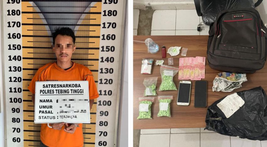 Polsek Rambutan Bekuk Pria Pemilik Ratusan Butir Pil Ekstasi di Tanjungmarulak