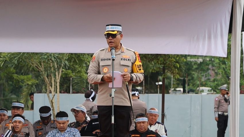 Kapolrestabes Medan Pimpin Apel Potensi Kamtibmas di Taman Hutan Kota Cadika