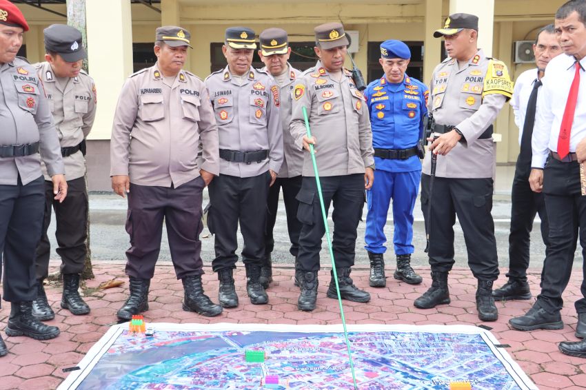 Antisipasi Gangguan Pilkada, Polres Tanjungbalai Laksanakan Kegiatan Tactical Floor Game