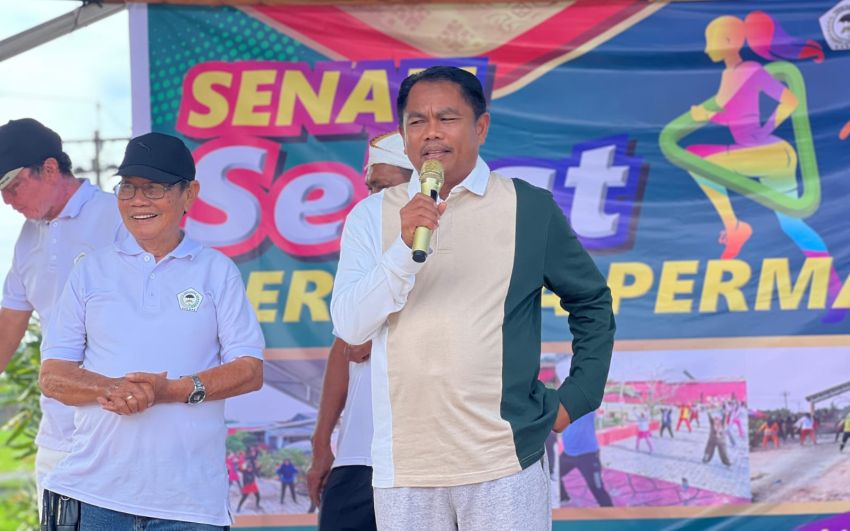 Hadiri Senam Sehat Permas, Darma Wijaya Ingatkan Pentingnya Berolahraga