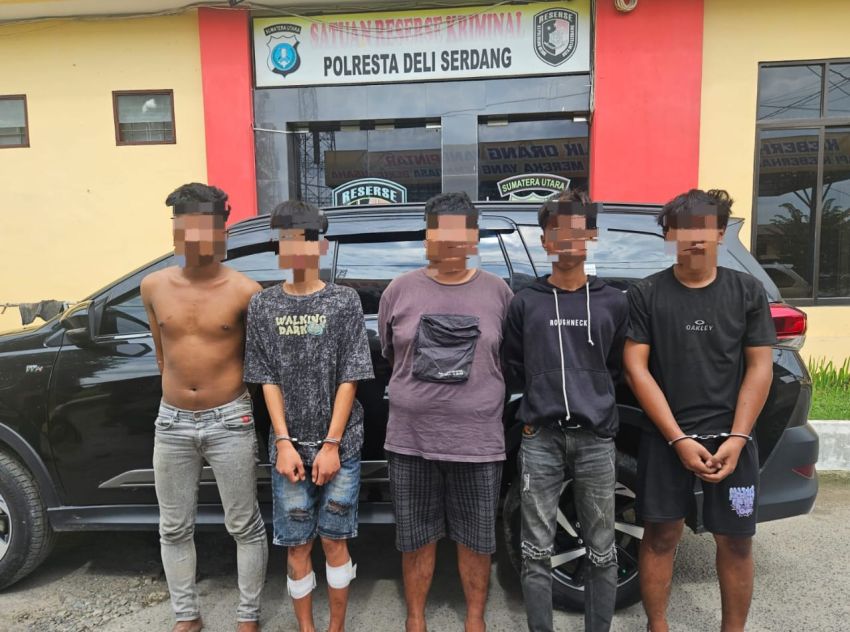 5 Pelaku Begal dan Bacok Pemuda di Jalan Bandara Kualanamu Ditangkap Polisi, Satu Ditembak