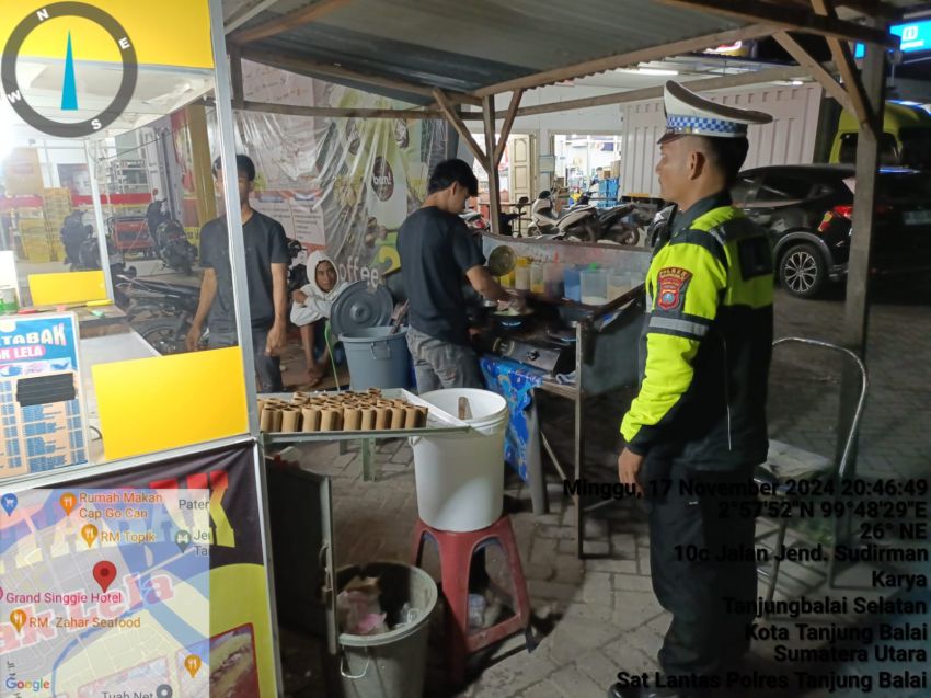 Lancarkan Lalulintas, Satlantas Tanjungbalai Imbau Pedagang Tidak Berjualan di Badan Jalan