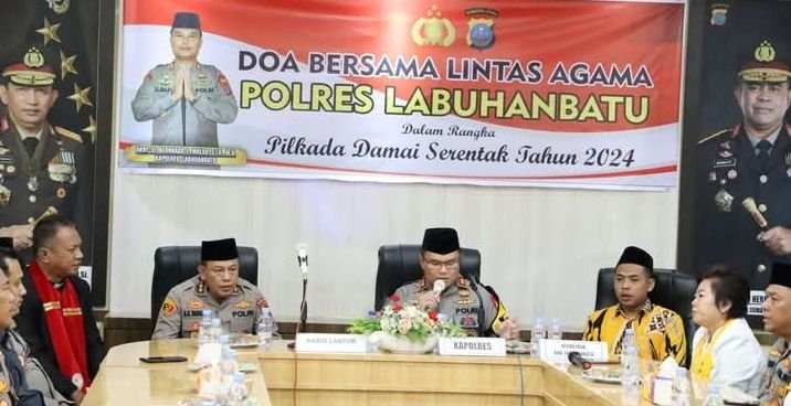 Polres Labuhanbatu Doa Bersama Lintas Agama untuk Pilkada