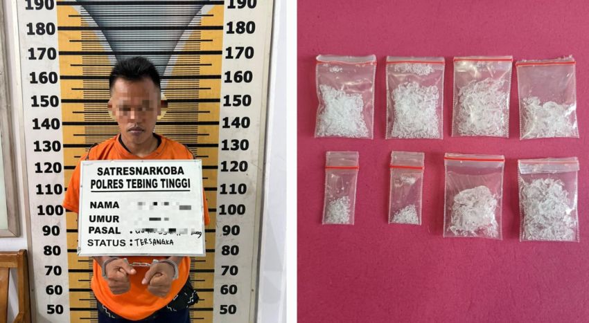 Polres Tebingtinggi Bekuk Residivis Narkoba di Sergai, 8 Paket Sabu Disita
