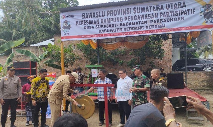 Bawaslu Sumut Resmikan Desa Sukajadi Perbaungan sebagai Kampung Pengawasan Partisipatif