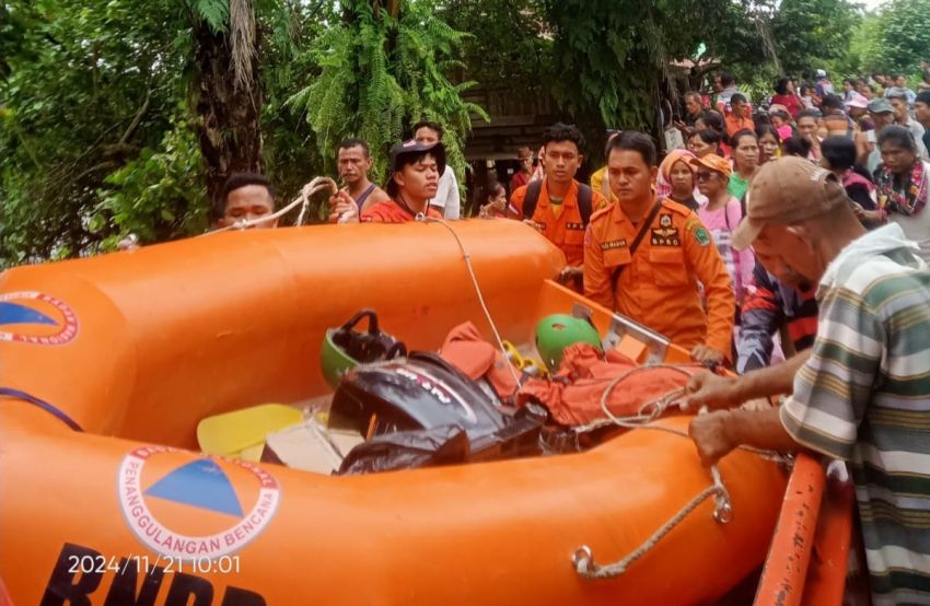 Petugas BPBD Labura Cari Korban yang Diserang Buaya di Sialangtaji