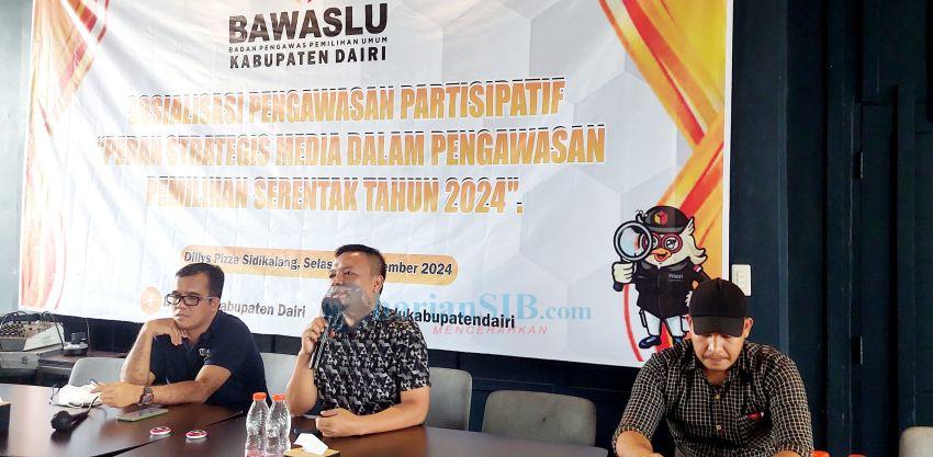 Bawaslu Dairi Sosialisasi Partisipatif, Media Berperan Sukseskan Pilkada 2024