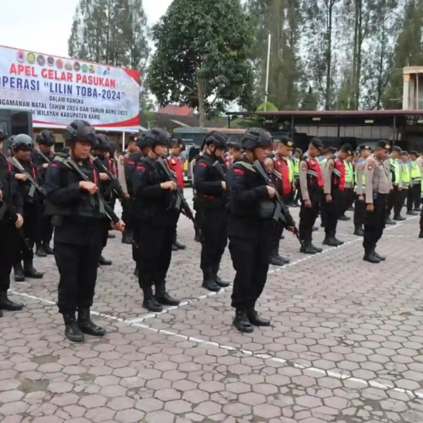 Polres Tanah Karo Apel Persiapan Pengamanan Ibadah Malam Natal 2024