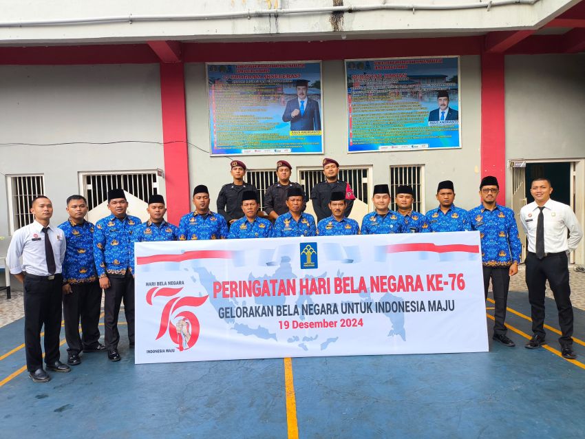 Pejabat dan Pegawai Lapas Barus Ikuti Upacara Hari Bela Negara