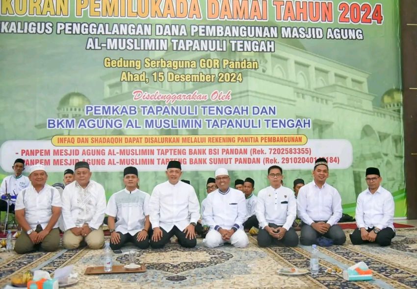 Pj Bupati Tapteng Galang Dana Pembangunan Masjid Agung Al-Muslimin Pandan