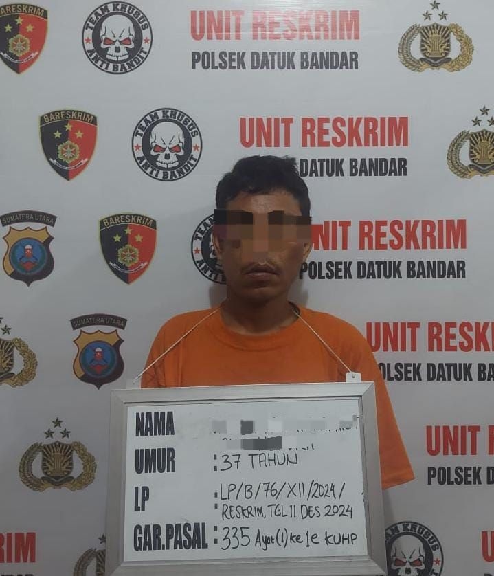 Ancam Bunuh IRT, Seorang Pria Ditangkap di Tanjungbalai