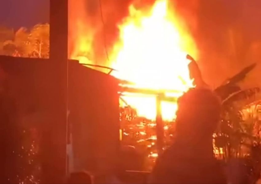 Rumah Ibrahim Terbakar di Kampungmesjid Labura