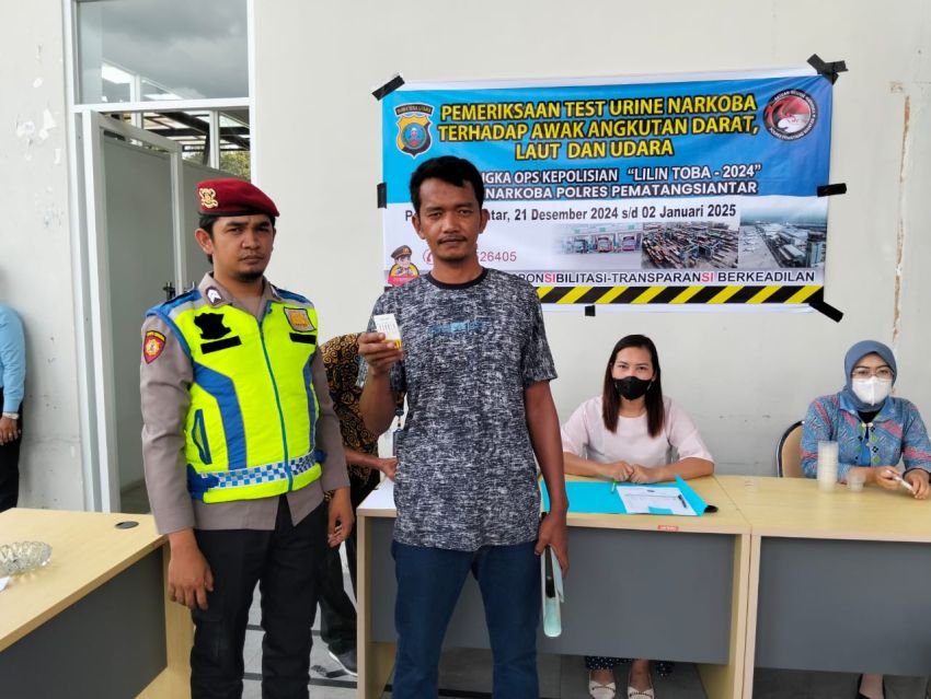 Polres Pematangsiantar Test Urine Sopir Angkutan Darat