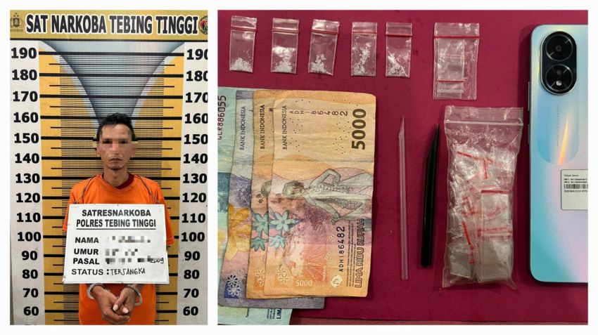 Bawa 5 Paket Sabu, Seorang Pria Dibekuk Polres Tebingtinggi di Jalan Merbuk