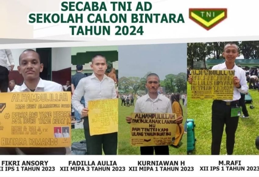 Empat Alumni SMA Muhammadiyah 9 Kualuh Hulu Lulus Secaba TNI AD 2024