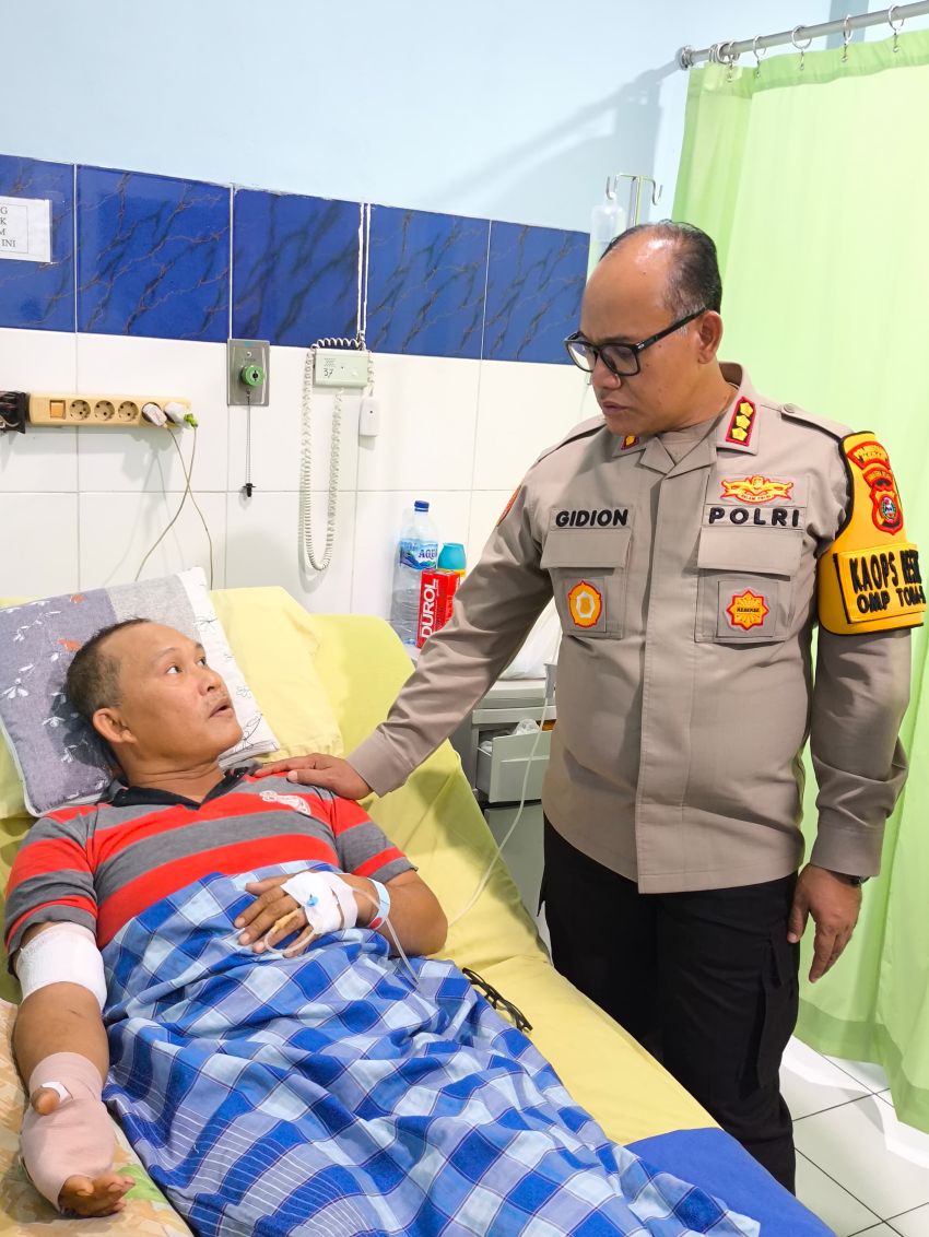 Kapolrestabes Medan Besuk Kepling Korban Penikaman Wanita ODGJ