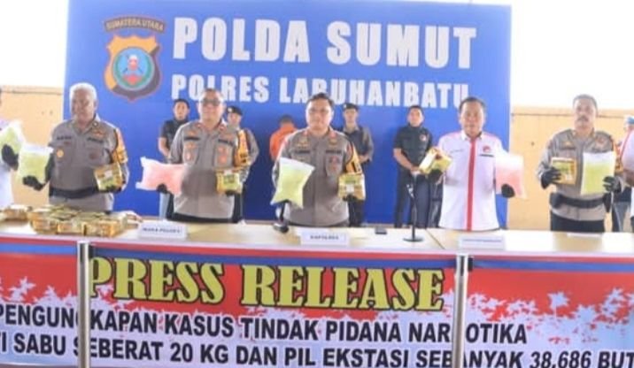 Bawa Sabu 20 Kg dan Ekstasi 38.686 Butir, Warga Labusel Ditangkap Polres Labuhanbatu