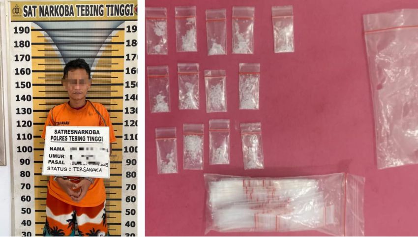 Polres Tebingtinggi Ringkus Pria Pemilik 13 Paket Sabu di Jalan Simalungun
