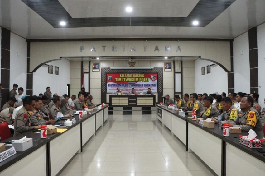 Itwasum Polri Monev Ketahanan Pangan dan Pengawasan Senjata Api di Polres Sergai