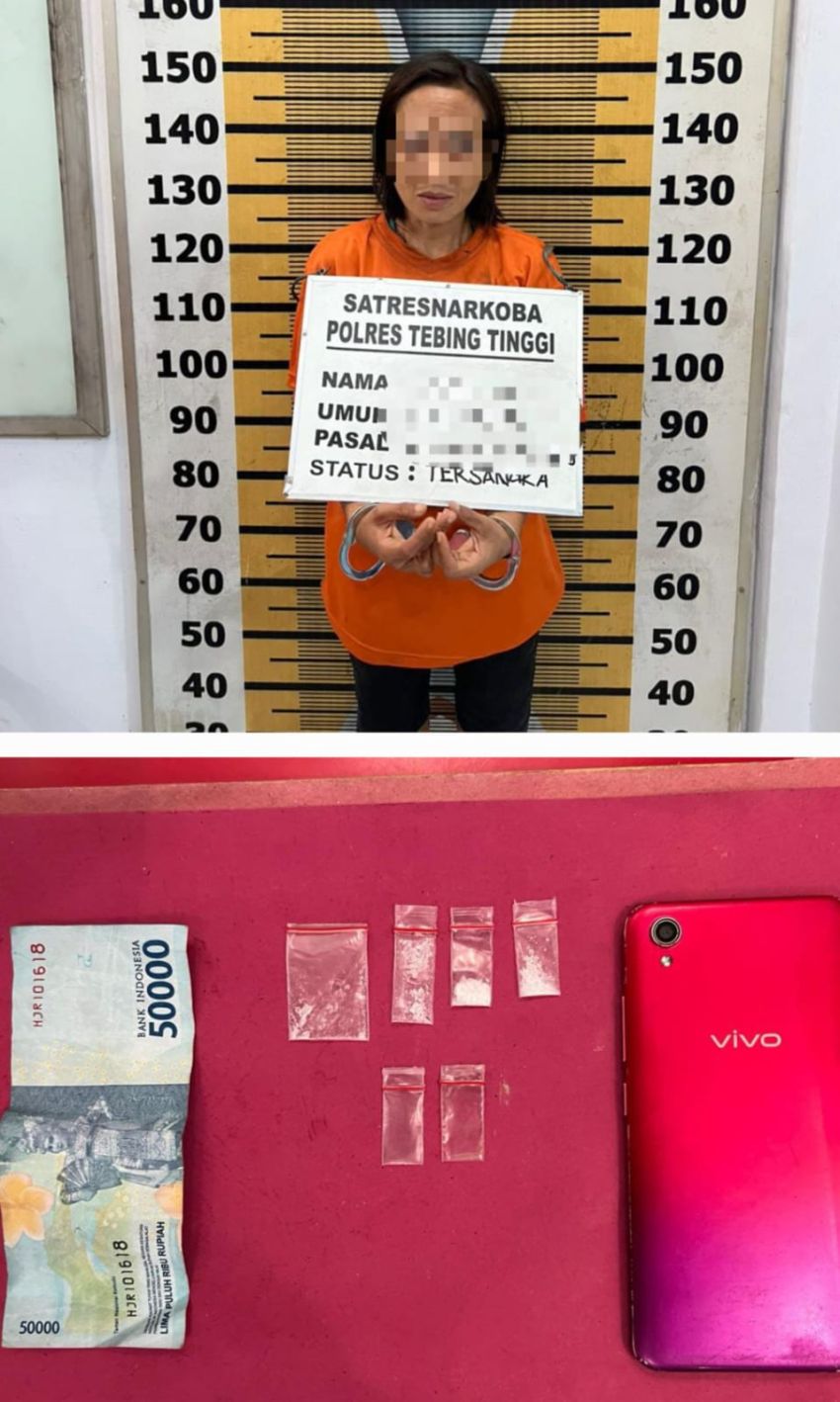 Miliki Narkotika, Seorang Wanita Diringkus Polres Tebingtinggi dari Kediamannya