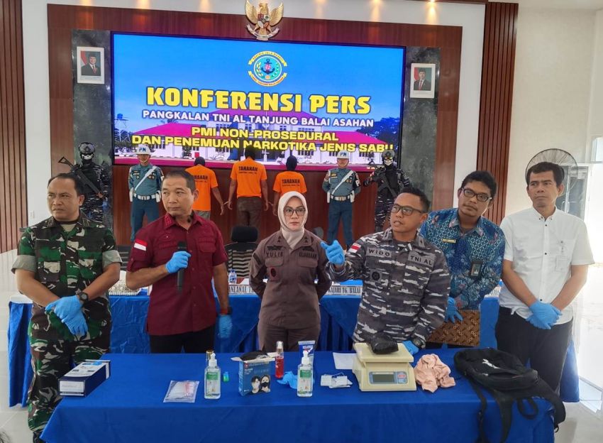 Lanal TBA Temukan 500 Gram Sabu Dalam Kapal Pembawa 26 PMI Ilegal