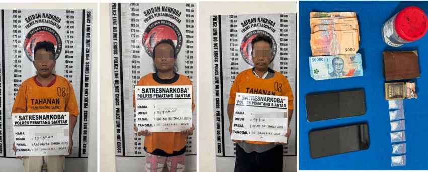 3 Pria Ditangkap Polisi di Gubuk Jalan Sisingamangaraja, 6 Paket Sabu Disita