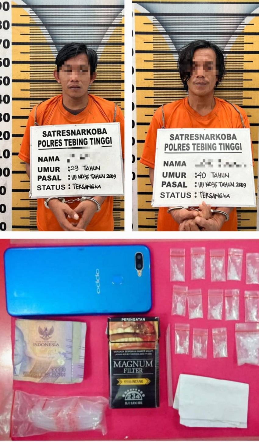 Dua Pengedar Sabu Diringkus Polres Tebingtinggi di Jalan Bakti
