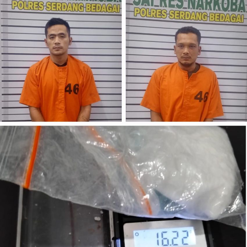 Polres Sergai Gagalkan Peredaran Sabu, Bekuk Dua Pelaku di Perkebunan Lonsum