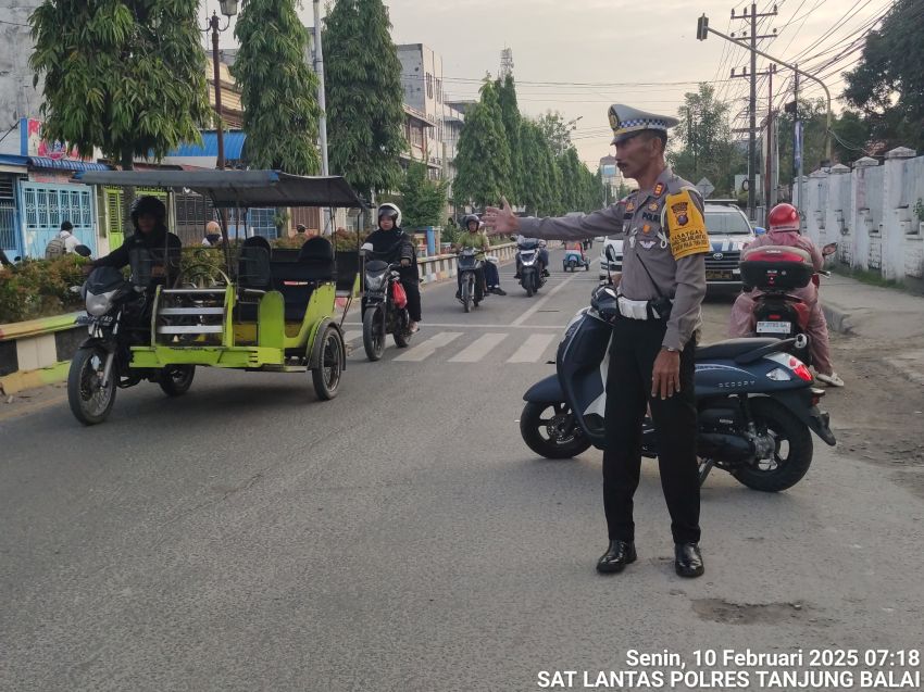 Cegah Kecelakaan dan Macet, Satlantas Tanjungbalai Laksanakan Strong Point