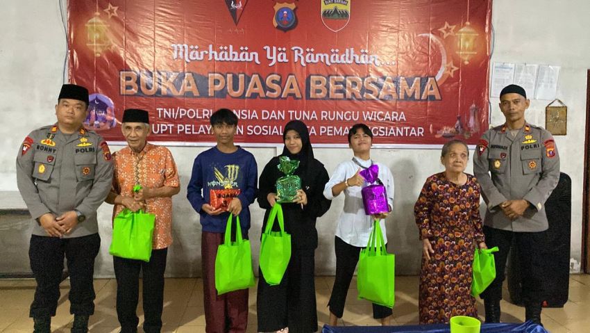 Sinergitas TNI/Polri, Brimob Kompi 2 Yon B Pematangsiantar Gelar Buka Puasa Bersama