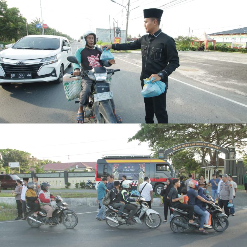 Polres Sergai Kembali Bagikan Takjil Gratis kepada Pengendara