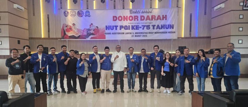Kader GAMKI Sumut Ikut Donor Darah Massal HUT PGI Zona Sumatera