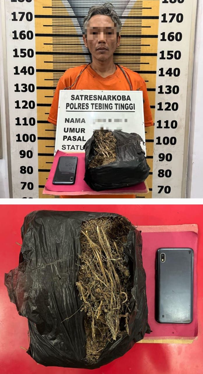 Diduga Bawa Ganja, Seorang Pria Dibekuk Polres Tebingtinggi di Jalan Abdul Hamid