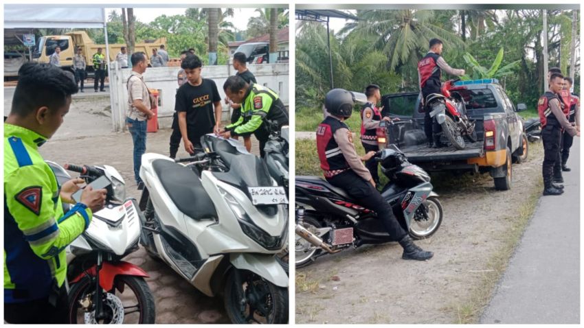 Polres Tanjungbalai Amankan 12 Unit Sepeda Motor Saat Patroli Asmara Subuh